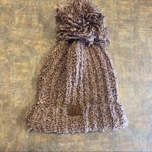 C.C Soft Knit Pom Beanie Winter Hat Adult Soft Brown Light Brown Cozy Warm